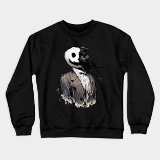 Spooky scarecrow and crow Crewneck Sweatshirt